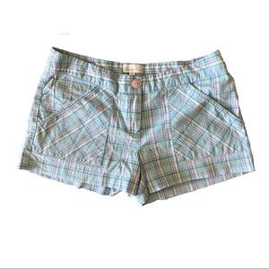 Charlotte Russe Blue Plaid Casual Shorts